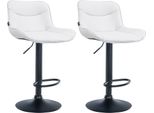 Set Di 2 Sgabelli Da Bar - Sgabello - Comfort Ergonomico, Regolabile In Altezza | Colore: Bianco | Colore Base: Nero