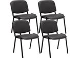 Set Di 4 Sedie Per Visitatori - Sedie Beurs - Comoda Seduta Trapuntata. Colore: Grigio