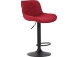 Elegante Sgabello Da Bar - Sgabello Alto - Altezza Regolabile, Tessuto Di Facile Manutenzione | Colore: Rosso | Colore Base: Nero