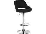 Sgabello Moderno - Sgabello - Altezza Regolabile, Girevole A 360° E Rivestimento In Tessuto | Colore: Nero | Colore Base: Cromo