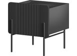 Comodino Malmi Con Cassetto – Nero Opaco, Gambe In Metallo | Colore: Nero Opaco | Dimensioni: 45X47X42 Cm