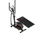 Trainer Ellittico Per La Casa - Magnetico - Design Compatto - 16 Livelli Di Resistenza - Sensore Di Pulsazioni E Lcd - Silenzioso 30 Db - Con Tappetino Antiscivolo - Nero