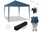 Gazebo Da Giardino - Tenda Da Festa Pop-Up - Impermeabile, Tessuto Oxford, Rivestimento In Pu, Telaio In Ferro, Protezione Solare, Pieghevole - Blu