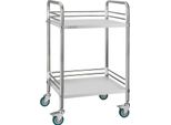 Carrello In Acciaio Inossidabile Vevor Carrello A 2 Ripiani Per Laboratorio E Cucina Con Ruote Bloccabili, Carrello Di Servizio Per Strutture Mediche, Vassoio Di Servizio Mobile Per Ospedali, Ristoranti E Cucine