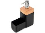 Dispenser Orion Per Sapone - Nero - 500 Ml - Con Contenitore Per Spugna - Dispenser Con Pompa - Dispenser Per Detersivi