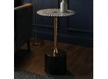 Finebuy Tavolino In Alluminio 49 Cm Op-Art Piccolo Tavolino Rotondo In Metallo Tavolino Da Salotto Tavolino Decorativo Tavolino Da Caffè Tavolino In Metallo Fatto A Mano