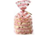 Jumada's - Sacchetti Per Dolciumi - Sacchetti Per Feste - Sacchetti Per Caramelle - 100 Pezzi - Goodie Bag - Sacchetti Trasparenti - Rosa Con Cuori Dorati