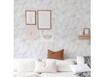 Carta Da Parati Adesiva In Vinile Foglie Tropicali Cenere 50X300 Cm