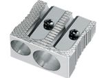 Jumada - Temperamatite Doppio In Metallo - 2 Fori - Metallo - Scuola - Matite - Argento