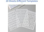 20 Pezzi B5 Alfabeto Lettere Numeri Sagome Disegno Pittura Pet Modelli Riutilizzabili Per Diario Fai Da Te Arte Artigianato Scrapbooking Agenda Decorazioni