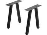 Set Di 2 Telai Per Tavolo "Heustreu"" Per Tavolino Da Salotto Panca In Acciaio 45 X 40 Cm Nero"
