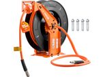 Vevor Avvolgitubo Per Aria Compressa, Avvolgitubo 15 M X 9,5 Mm Tubo Flessibile Ibrido Per Aria Compressa, 20 Bar, Avvolgimento Automatico Del Tubo Con Cavo Di Alimentazione Da 1,52 M, Montaggio A Soffitto/Parete, Doppio Braccio In Acciaio