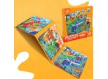 Habarri | Puzzle Magnetici - Veicoli Da Costruzione - Motivo Mondo Dei Dinosauri - Livello 4 - Puzzle Magnetici Da 3 Anni - Gioco Magnetico - Gioco Di Viaggio