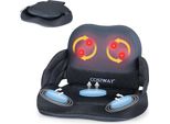 Costway Coprisedile Massaggiante Con Funzione Riscaldante, Vibrazione, Controller E Massaggio A Impastamento, Cuscino Massaggiante Shiatsu Pieghevole Per Schiena E Fianchi