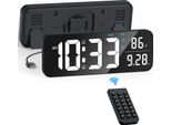 Grande Orologio Elettronico Led Da Parete Da Tavolo 3D Sveglia Termometro Nero