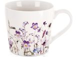 Orion | Tazza Da Caffè - Con Manico - In Porcellana - 430 Ml - Bianca - Motivo Floreale - Lavabile In Lavastoviglie - Louka