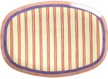 Piatto Rettangolare In Melamina Rice - Motivo A Strisce Rosse Color Crema 30 X 22 Cm