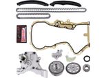 Set Catena Di Distribuzione + Guarnizione + Catena Pompa Olio Per Audi Skoda Vw 1.4 Tsi 03C109571F