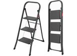 Edilizia | Scala - Scala Domestica - Nera - 3 Gradini - Portata Massima 150 Kg - Leggera - 5,6 Kg