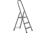 Edilizia | Scala - Scala Domestica - Grigia - 3 Gradini - Pieghevole - 125 Kg - 4,1 Kg