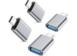 Inf Adattatore USB-C A Usb 3.0 - Trasferimento Dati Ad Alta Velocità, Confezione Da 4 D'argento