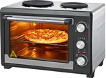 Syntrox Germany Minibackofen 26L mit 2 Kochplatten Umluft Edelstahl