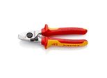 Knipex 95 26 165 Kabelschere Mit ÖFfnungsfeder Isoliert Mit Mehrkomponenten-HüLlen, Vde-GeprüFt Verchromt 165 Mm)