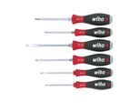 Wiha Schraubendreher Set Softfinish® Schlitz, Phillips 6-Tlg. Mit Durchgehender Sechskantklinge Und Massiver Stahlkappe (21250)