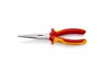 Knipex 26 16 200 Flachrundzange Mit Schneide (Storchschnabelzange) Isoliert Mit Mehrkomponenten-HüLlen, Vde-GeprüFt Verchromt 200 Mm)
