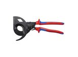 Knipex 95 32 320 Kabelschneider (Ratschenprinzip, Dreigang) Mit Mehrkomponenten-HüLlen Schwarz Lackiert 320 Mm)