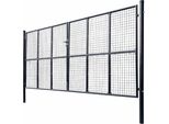 Cancello Da Giardino In Rete Acciaio Zincato 400 X 175 Cm Grigio