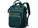 Rucksack Damen 17,3 Zoll Laptop Schulrucksack Mädchen Wasserdicht Reiserucksack elegant Tagesrucksäcke Arbeitstasche Uni Büro Dunkelgrün