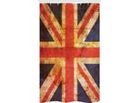 Abakuhaus Inghilterra Tenda Da Doccia Stretta, Motivo Union Jack Grunge, Set Decorativo Per Bagno In Tessuto Con Ganci, 120 X 180 Cm, Blu Notte Rosso Cinabro