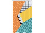 Abakuhaus Anni '90 Tenda Da Doccia Stretta, Composizione Astratta Retrò, Set Decorativo Per Bagno In Tessuto Con Ganci, 120 X 180 Cm, Giallo Arancio Pallido
