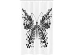 Abakuhaus Tenda Da Doccia Stretta Butterfly, Design Animal Wings, Set Decorativo Per Bagno In Tessuto Con Ganci, 120 X 180 Cm, Grigio E Grigio Chiaro