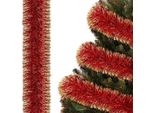 Springos Ghirlanda Per L'albero Di Natale Bicolore Rosso-Oro 10 Cm X 6 M Ghirlanda Artificiale Albero Boa Ghirlanda Natalizia Decorazione Natalizia Scala Cornice Finestra