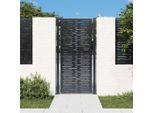 Vidaxl Cancello Da Giardino Antracite 105X205 Cm In Acciaio Design Quadrato