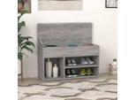 The Living Store Panca Per Scarpe Grey Sonoma 80X30X45 Cm Materiale In Legno