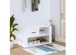 The Living Store Scarpiera Bianca 80X35X45 Cm Materiale Legno
