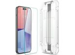 Pellicola Protettiva In Vetro Temperato Spigen Iphone 15 Glas.Tr "Ez Fit"" - Confezione Da 2 - Trasparente"