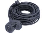 As-Schwabe Cavo Di Prolunga Per Esterni 10M Cavo Di Prolunga In Gomma A 2 Vie Schuko Nero IP44