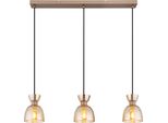 Lampada A Sospensione, Metallo, Vetro, Ambra, Altezza Accorciabile, L 56 Cm