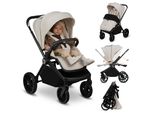 Lionelo Mika Plus Passeggino Universale Fino A 22 Kg Alta Manovrabilità Capottina Xxl Con UPF50+ Beige