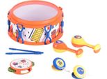 Rubo Toys 2016144, Set Di Giocattoli Musicali, Nacchere, Tamburo, Palla Da Rumba, Tamburello, 3 Anni/Anni, Multicolore
