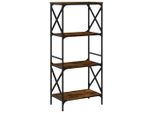 Syfax™ Libreria A 4 Ripiani Rovere Fumo 59X35X132 Cm Legno Multistrato