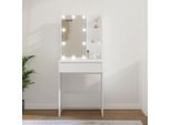 Vidaxl Tavolino Da Toilette Con Led Bianco 60X40X140 Cm - Tavolino Da Toilette - Tavolino Da Trucco - Tavolino Per Cosmetici - Tavolino Da Toilette