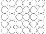 Adesivi Rotondi, Diametro 7 Cm, 30 Pezzi, Bianco Opaco