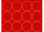 Adesivi Rotondi, Diametro 12 Cm, 12 Pezzi, Rosso Lucido