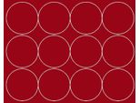 Adesivi Rotondi, Diametro 12 Cm, Adesivi A Punti, 12 Pezzi, Rosso Scuro Lucido