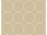 Adesivi Rotondi, Diametro 12 Cm, Pois, 12 Pezzi, Beige Opaco